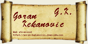 Goran Kekanović vizit kartica